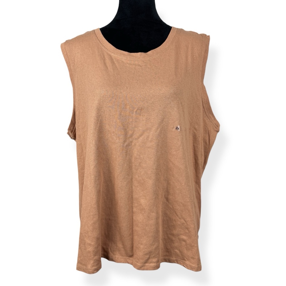 Maurices 24/7 Top Womens Plus 2X Butterscotch Sleeveless Stretch